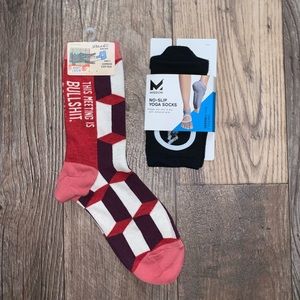 Blue Q Women’s Crew and Mission No-Slip Yoga Socks